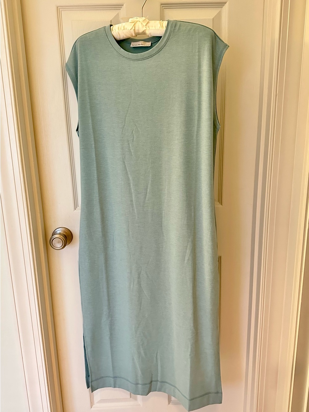 Zenana Outfitters Sleeveless Mint Midi Knit Dress